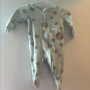 Koala Kids Mint Cookie Print Footie
